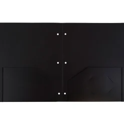 JAM Paper Heavy Duty 3 Hole Punch Two-Pocket Plastic Folders, , 108/Pack (383HHPBUA) Black New