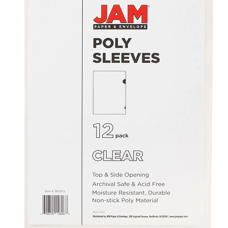 JAM Paper ® Heavyweight Plastic Sleeves, 9" x 12", Clear, 12/Pack (2226316988) Online