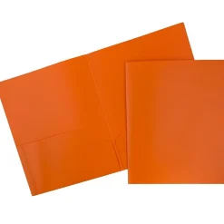 JAM Paper POP Two-Pocket Plastic Folders, , 6/Pack (382Eord) Orange Discount