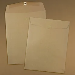 JAM Paper 10 x 13 Kraft Open End Catalog Envelopes with Clasp Closure, Brown Kraft Paper Bag, 100/Pack (563120854B)