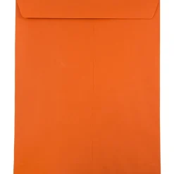 JAM Paper 10 x 13 Open End Catalog Colored Envelopes, Orange Recycled, 100/Pack (87766)