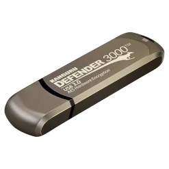 Kanguru Defender 3000 128GB USB 3.2 Flash Drive, Brown (KDF3000-128G)