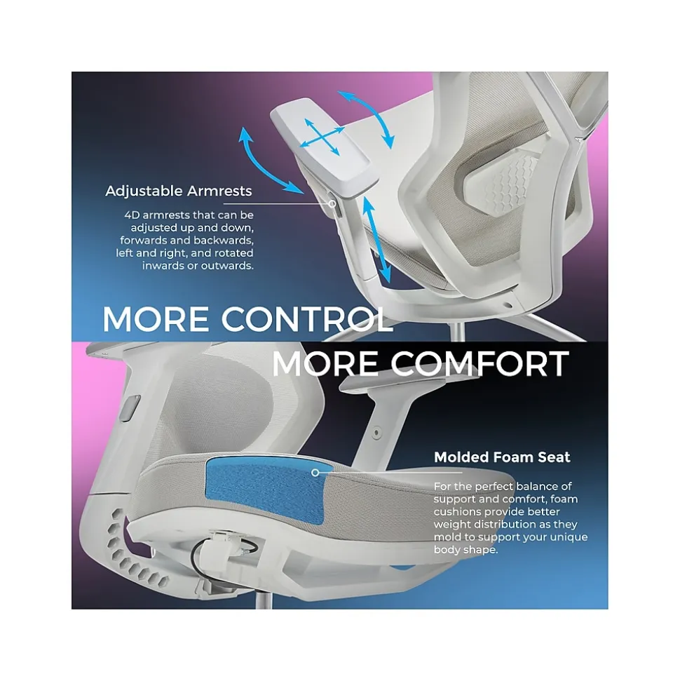 Lenovo Legion Mesh Ergonomic Racing Gaming Chair, Light Gray (52015LGRY)
