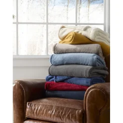 L.L.Bean Wicked Plush Throw, Bayside Blue Heather, Large (1000199243)