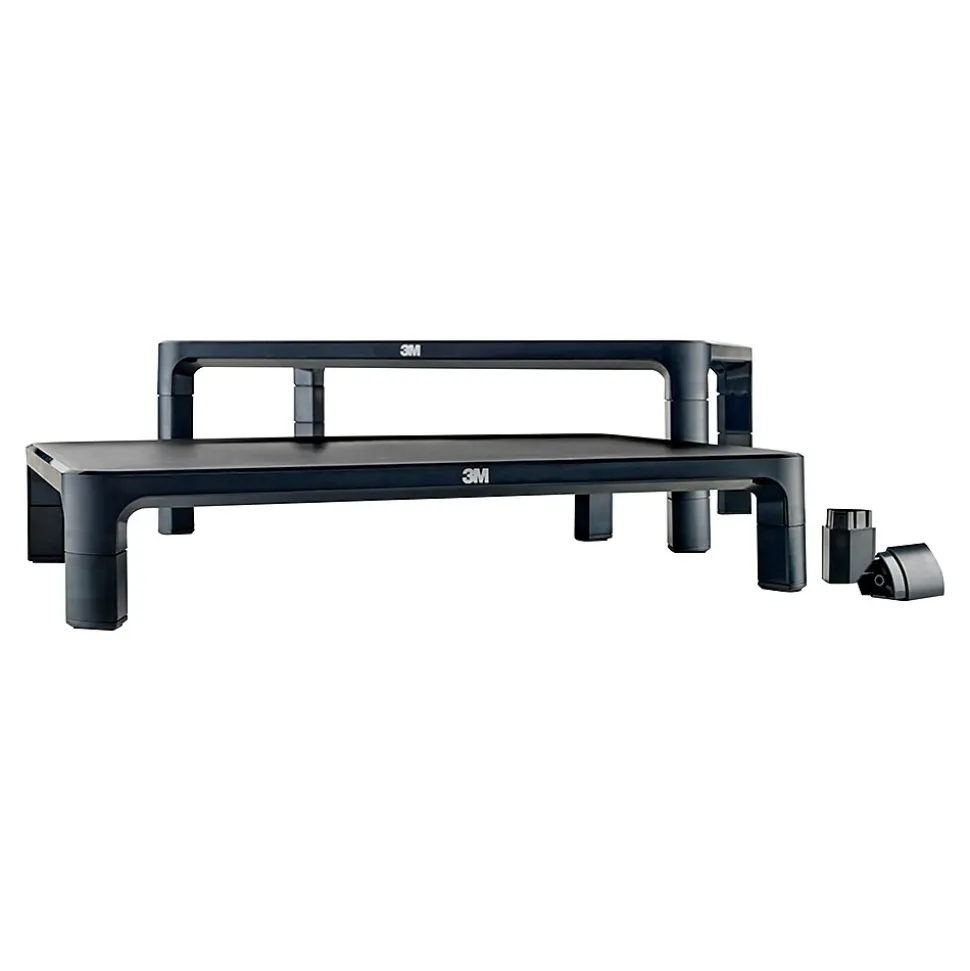 3M Adjustable Monitor Laptop Stand, 1.7" to 5.5", Holds Up to 20 lbs., Black (MS85B)