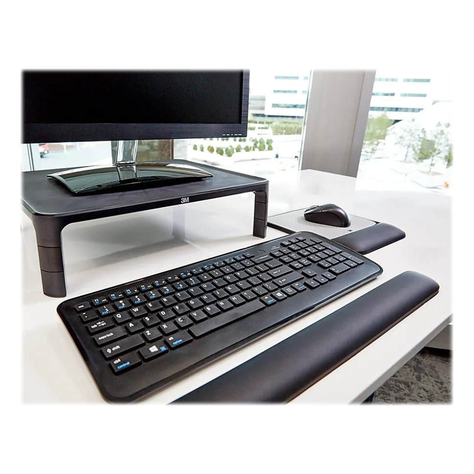 3M Adjustable Monitor Laptop Stand, 1.7" to 5.5", Holds Up to 20 lbs., Black (MS85B)