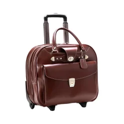 McKlein DENALI 15" Leather Rolling Laptop Bag, Red (99706) Sale