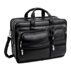 McKlein USA CLINTON 17" Leather Rolling Laptop Bag, Brown (88444) New
