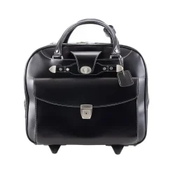 McKlein USA DENALI 15" Leather Rolling Laptop Bag, Black (99705) Best