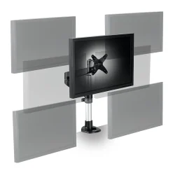 3M Dual-Swivel Monitor Arm, Up to 24" Monitor, Holds Up to 30 lbs., Black (MA140MB)