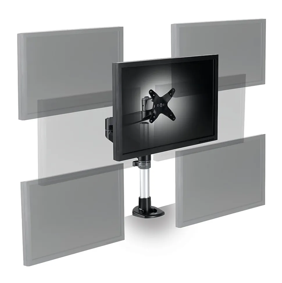 3M Dual-Swivel Monitor Arm, Up to 24" Monitor, Holds Up to 30 lbs., Black (MA140MB)