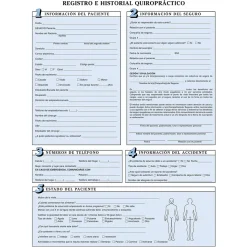 Medical Arts Press® Chiropractic Registration and History Form without Updates; Sky Blue, Spanish