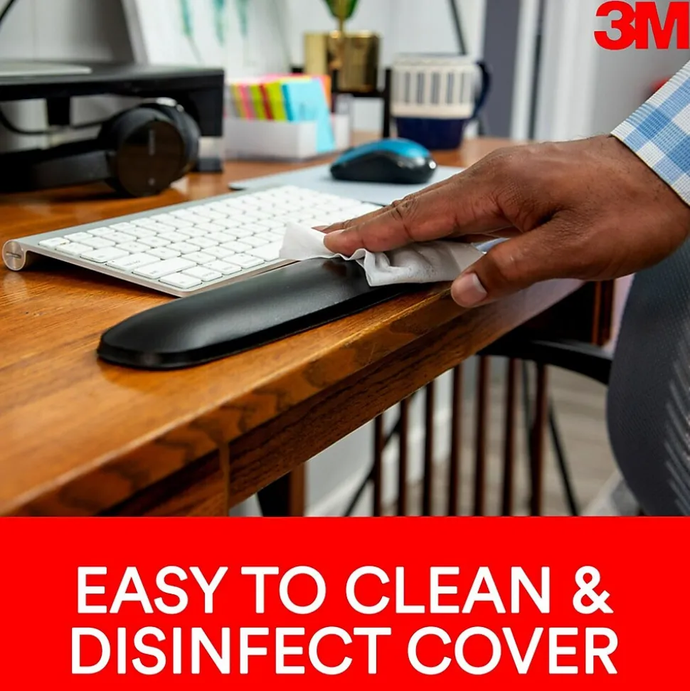 3M Gel Non-Skid Wrist Rest for Keyboards, Black (WR309LE)