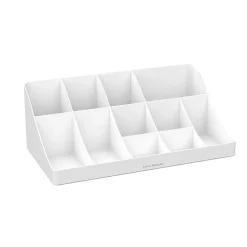 Mind Reader 11 Compartment Plastic Coffee Cup and Condiment Organizer, White (COMORG-WHT)