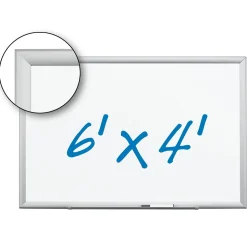 3M Porcelain Dry Erase Board, Aluminum Frame, 72" x 48" (DEP7248A)