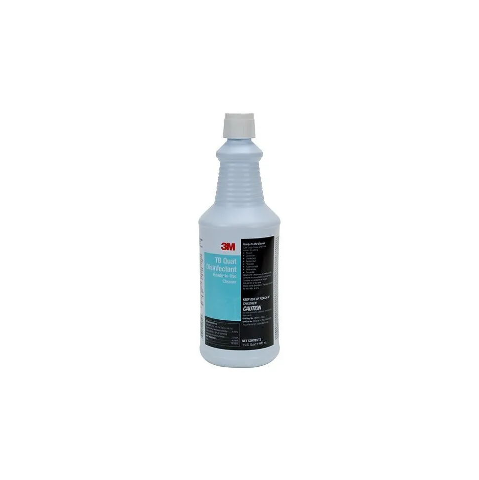 3M TB Quat Disinfectant Ready-To-Use Cleaner, Lemon, 32 oz., 12/Carton (7100034339)
