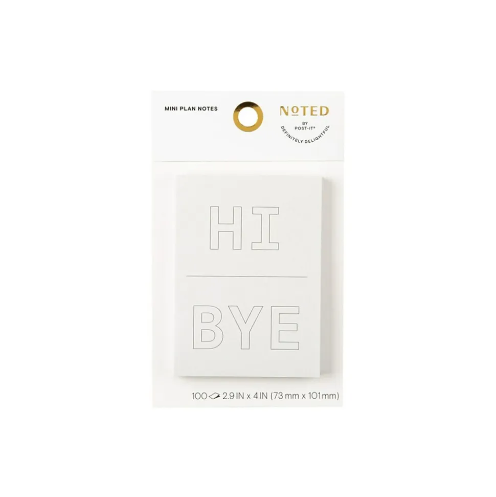 Noted by Post-it® Grey Hi and Bye Notes, 2.9" x 4", 100 Sheets/Pad (NTD5-34-HB)