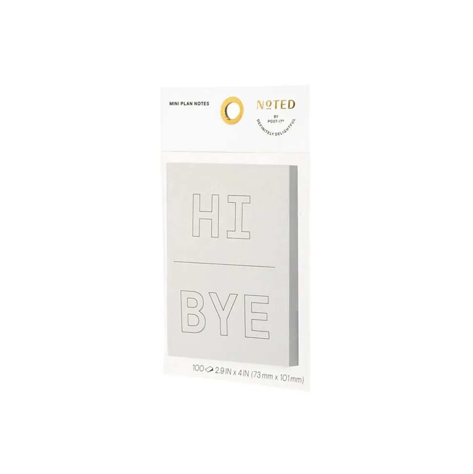 Noted by Post-it® Grey Hi and Bye Notes, 2.9" x 4", 100 Sheets/Pad (NTD5-34-HB)