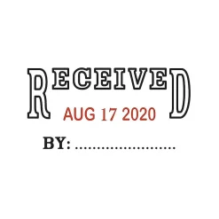 Offistamp Self-Inking Rectangle Date Stamp, RECEIVED, Black/Red Ink (034507) Clearance