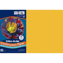 Pacon Tru-Ray 12" x 18" Construction Paper, Gold, 50 Sheets/Pack, 3/Pack (PAC102998)