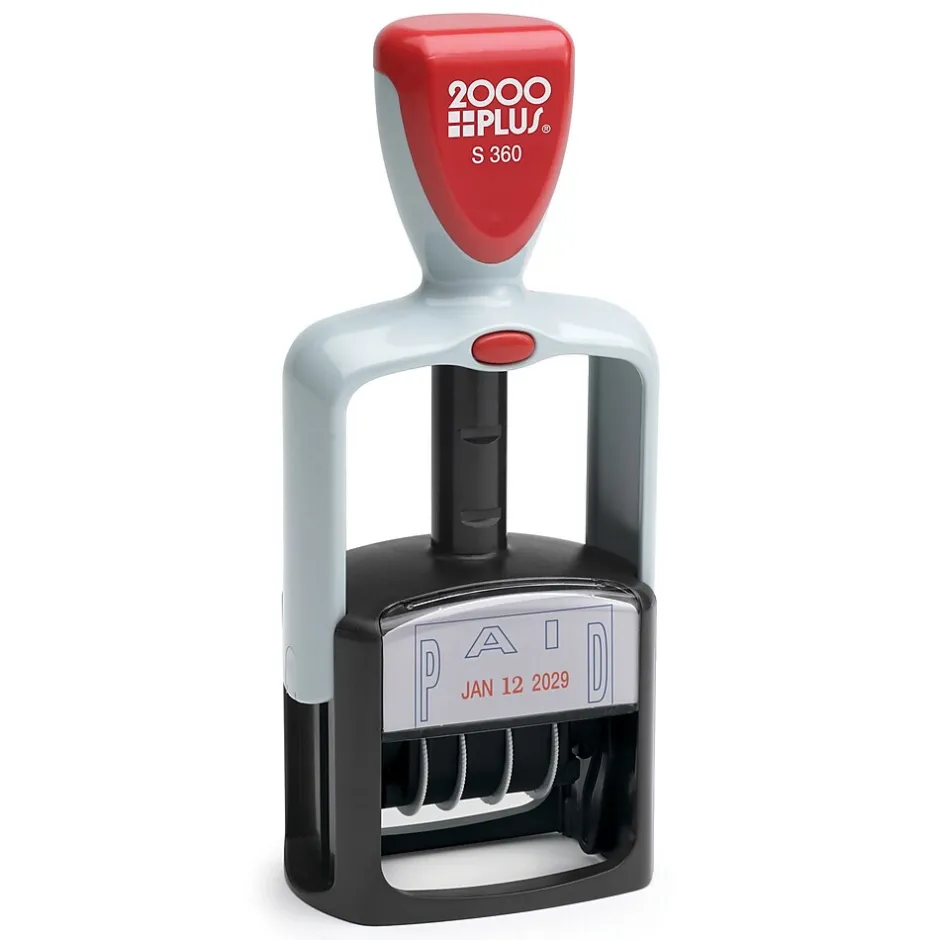 2000 Plus 2-Color Paid Dater, Blue and Red Ink (011033) Discount