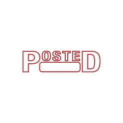 2000 Plus Green Line Pre-Inked Stamp, POSTED, Red Ink (035351)