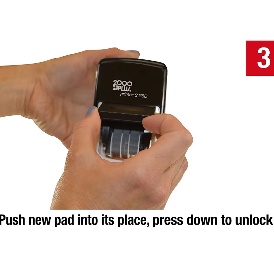 2000 Plus 4-in-1 Date Stamp, Scanned, Completed, Entered, Emailed, Blue and Red Ink (011098) New