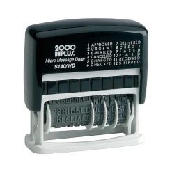2000 Plus Micro Message Dater 12-in-1 Self-Inking Date and Message Stamp, Black Ink (011090) Clearance