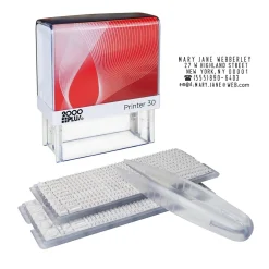 2000 Plus Printer 30 Pre-Inked Stamp Set, Letters/Numbers, Black Ink (031557) Hot