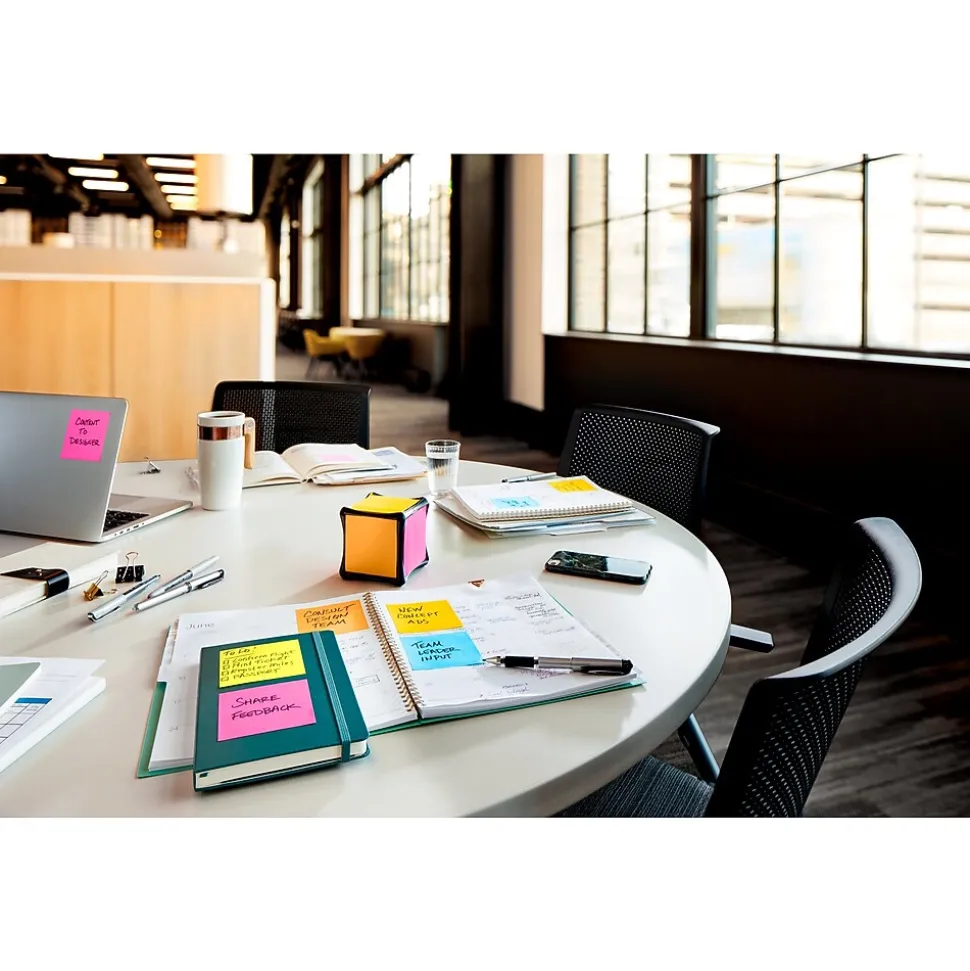 Post-it Full Adhesive Notes, 3" x 3", Energy Boost Collection, 30 Sheet/Pad, 4 Pads/Pack (F3304SSAU)