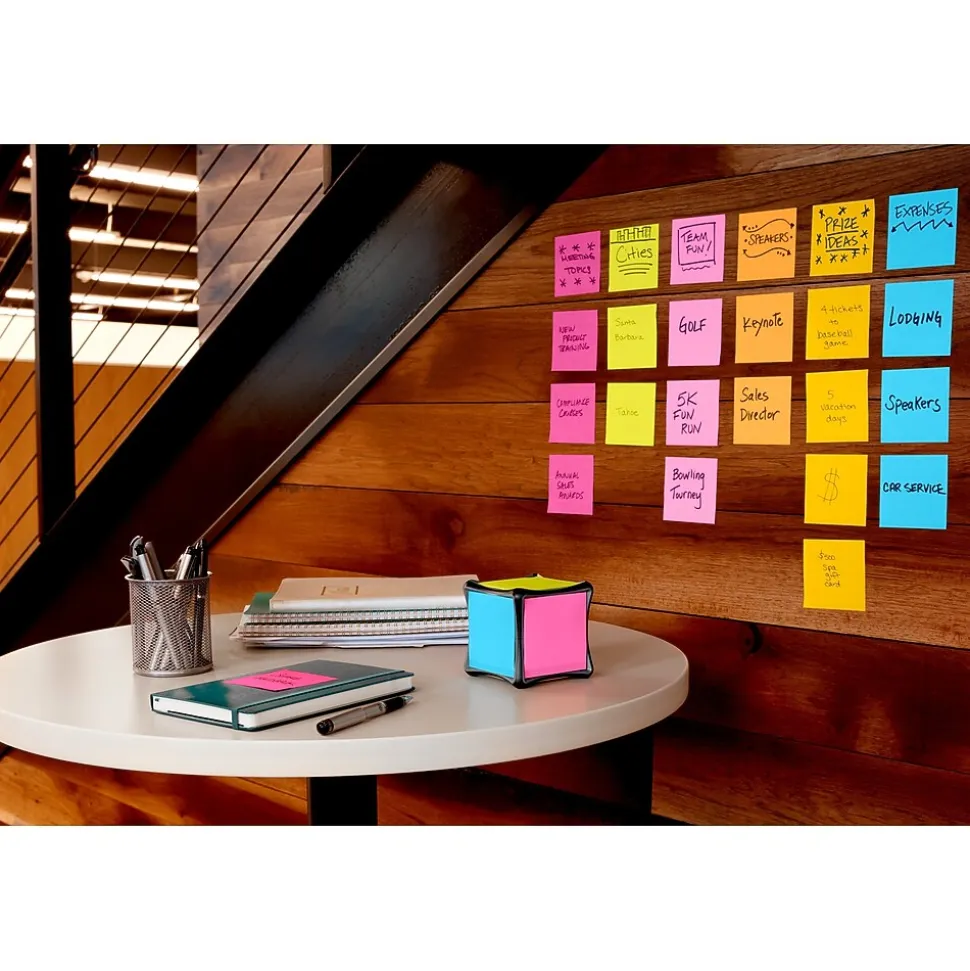 Post-it Full Adhesive Notes, 3" x 3", Energy Boost Collection, 30 Sheet/Pad, 4 Pads/Pack (F3304SSAU)