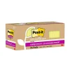 Post-it 100% Recycled Paper Super Sticky Notes, 3" x 3", Canary Collection, 70 Sheets/Pad, 24 Pads/Pack (654R-24SSCY-CP)