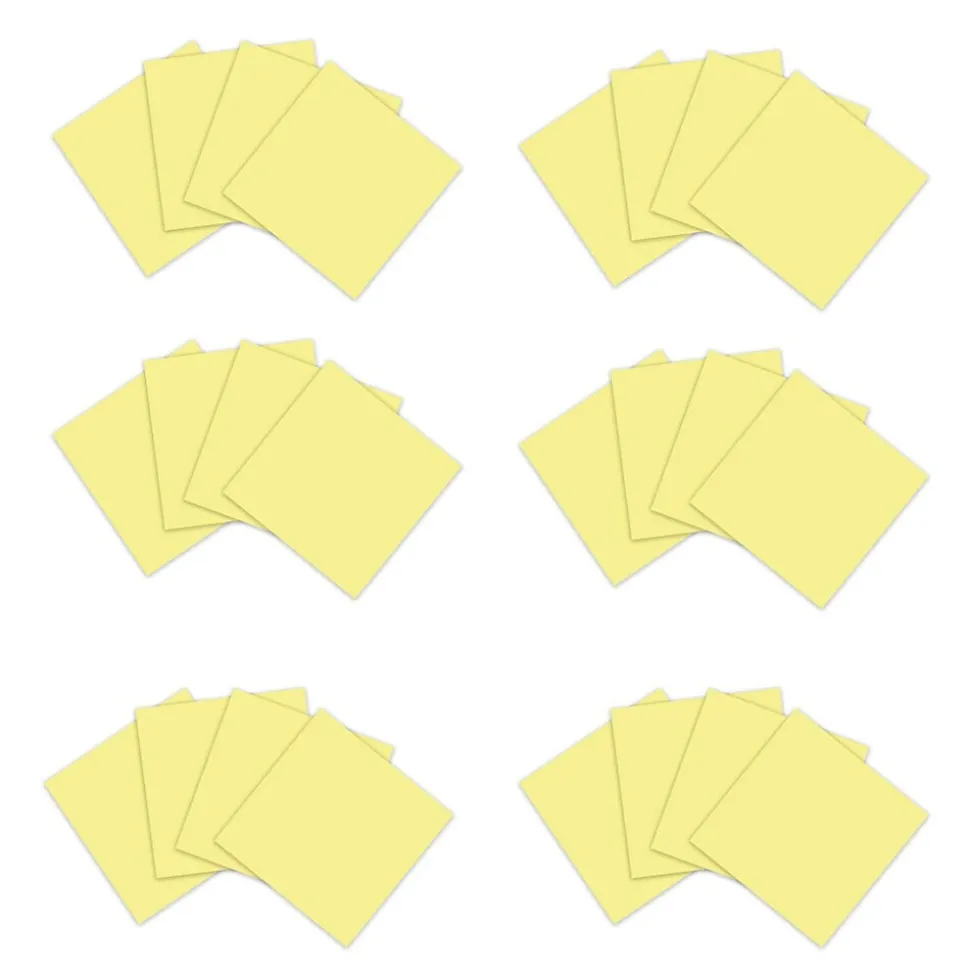 Post-it 100% Recycled Paper Super Sticky Notes, 3" x 3", Canary Collection, 70 Sheets/Pad, 24 Pads/Pack (654R-24SSCY-CP)