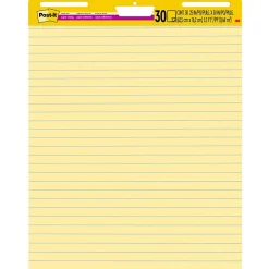 Post-it® Super Sticky Easel Pad, 25" x 30", Yellow with Lines, 30 Sheets/Pad (561)