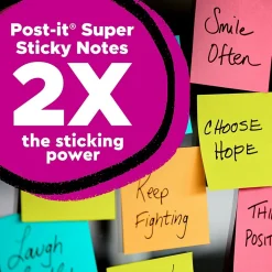 Post-it Super Sticky Notes, Assorted Sizes, Energy Boost, Lined & Unlined, 45 Sheets/Pad , 13 Pads/Pack (4623-13SSAU)