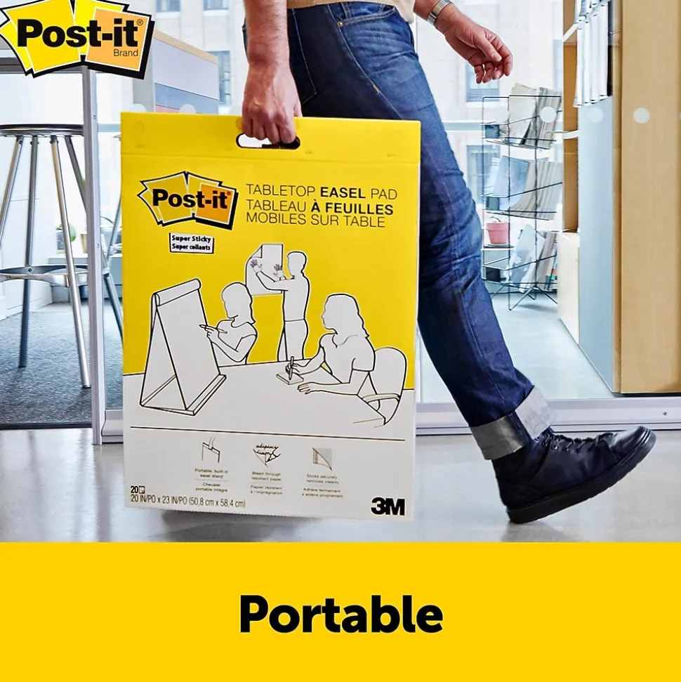 Post-it Super Sticky Tabletop Easel Pad, 20" x 23", 20 Sheets/Pad (563)