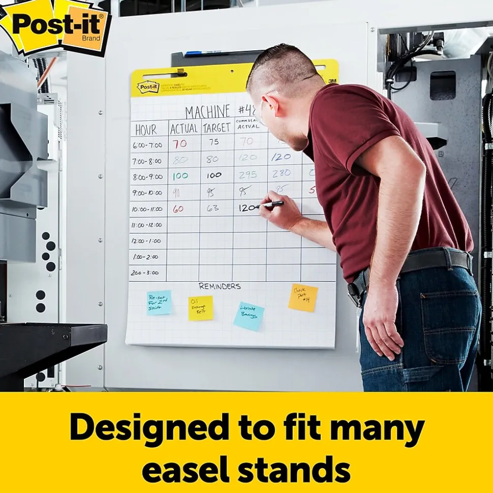Post-it Super Sticky Wall Easel Pad, 25" x 30", Grid Lined, 30 Sheets/Pad, 4 Pads/Pack (560VAD4PK)
