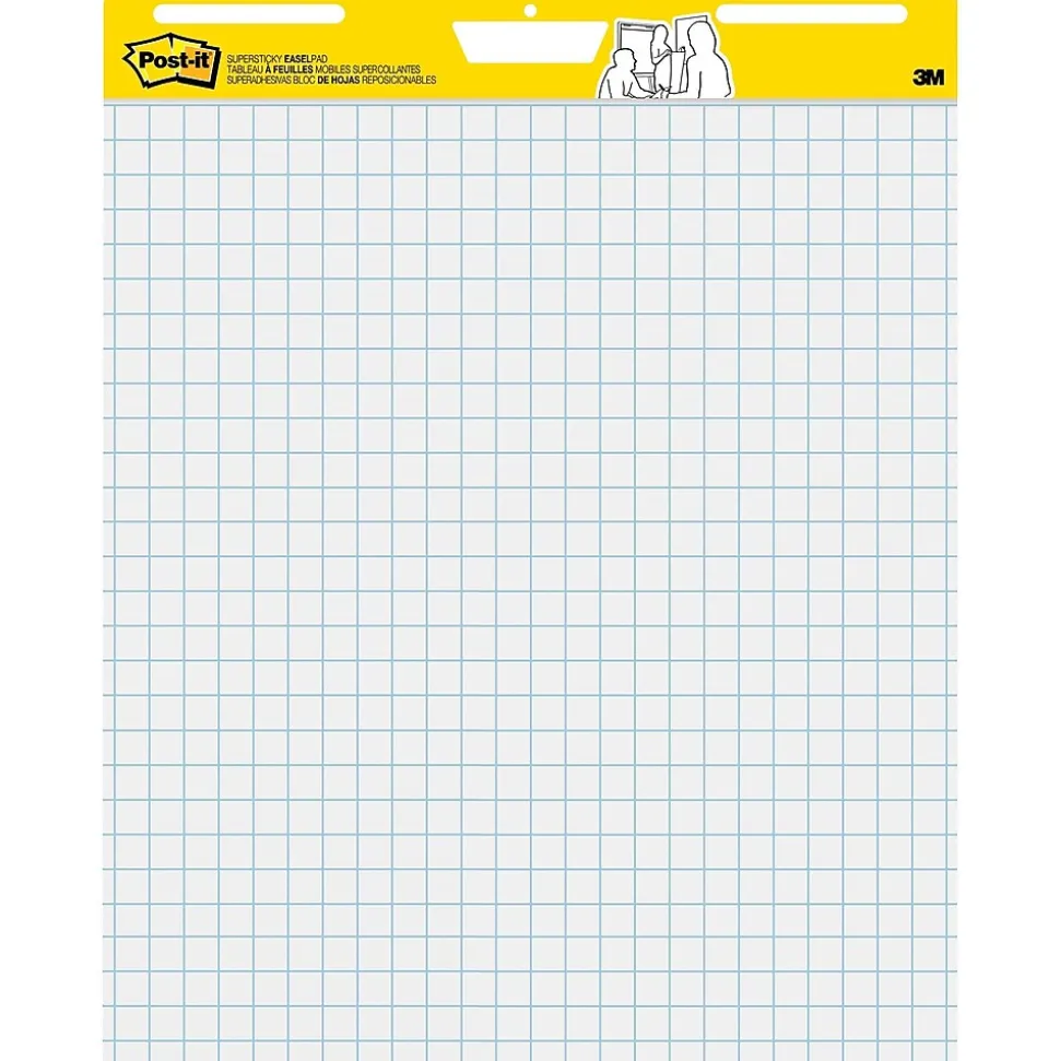 Post-it Super Sticky Wall Easel Pad, 25" x 30", Grid Lined, 30 Sheets/Pad, 4 Pads/Pack (560VAD4PK)