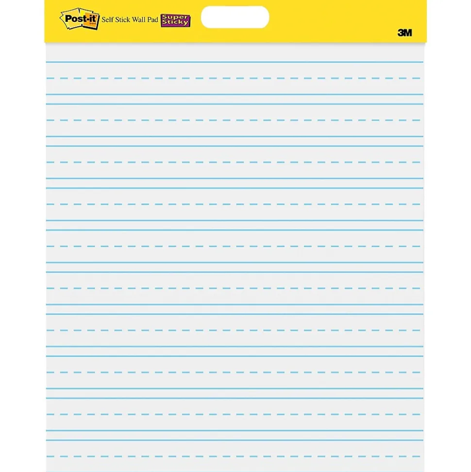 Post-it Super Sticky Wall Easel Pad, 20" x 23", Primary Lined, 20 Sheets/Pad, 2 Pads/Pack (566PRL)