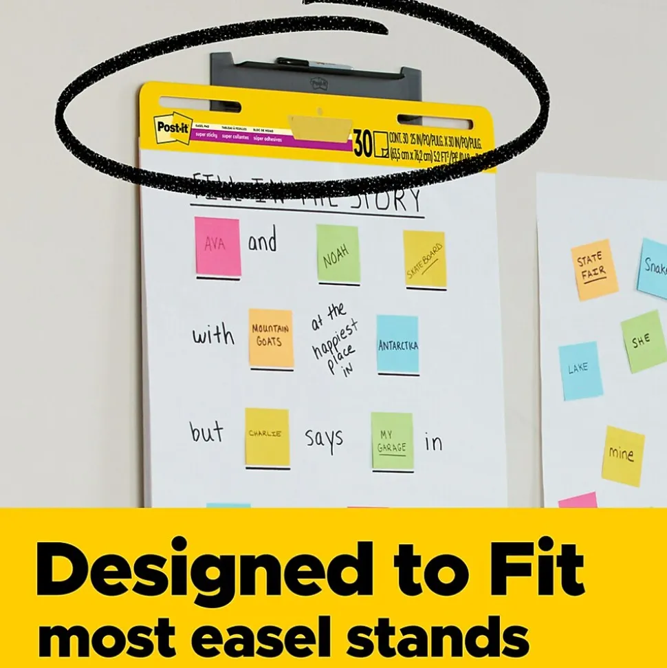 Post-it Super Sticky Wall Easel Pad, 25" x 30", 20 Sheets/Pad, 3 Pads/Pack (559 VAD20 3PK)
