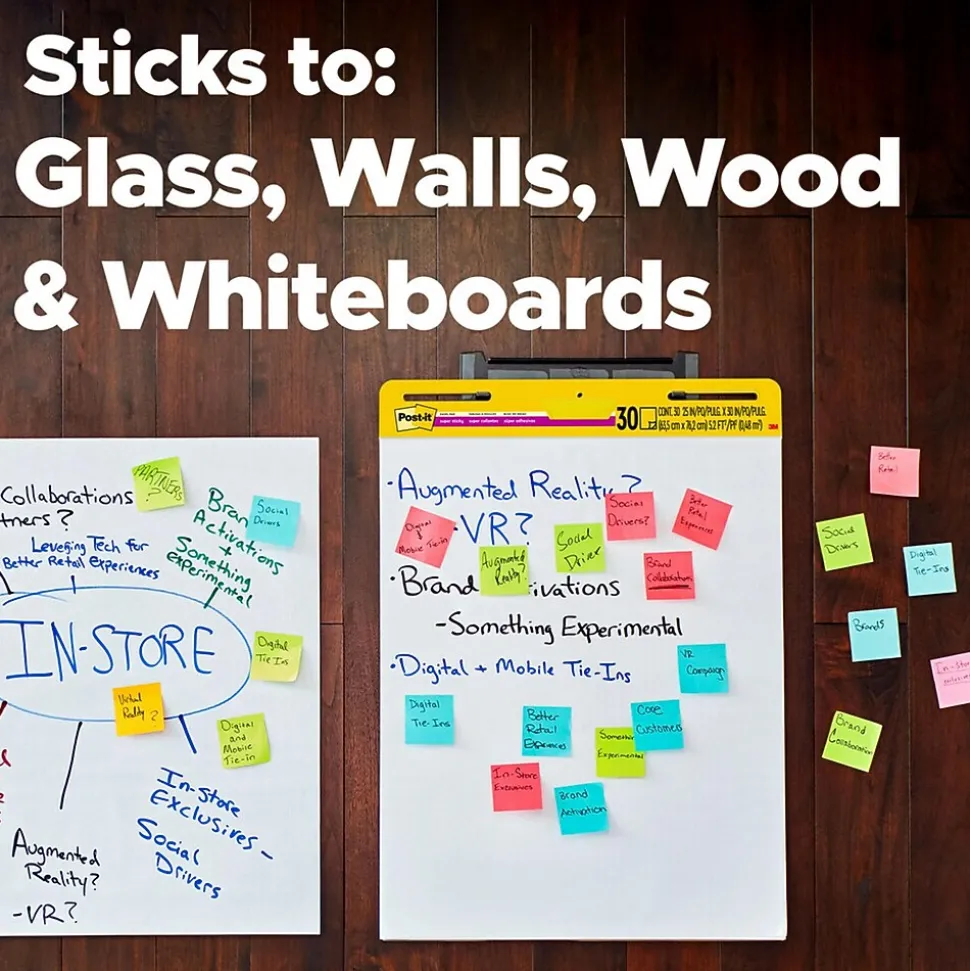 Post-it Super Sticky Wall Easel Pad, 25" x 30", 20 Sheets/Pad, 3 Pads/Pack (559 VAD20 3PK)