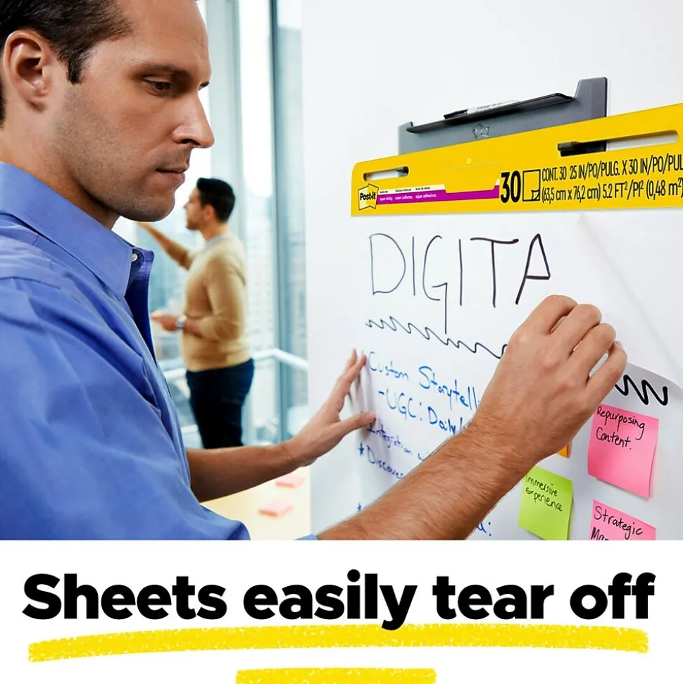 Post-it Super Sticky Wall Easel Pad, 25" x 30", 20 Sheets/Pad, 3 Pads/Pack (559 VAD20 3PK)
