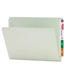 Smead ® End Tab Pressboard File Folder, Straight-Cut Tab, 1" Expansion, Letter Size, Gray/Green, 25/Box (26200) Outlet