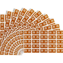 Smead "25" ETS Color-Coded Labels, 1" x 0.5" Brown, 25 Labels/Sheet, 10 Sheets/Pack (67925)