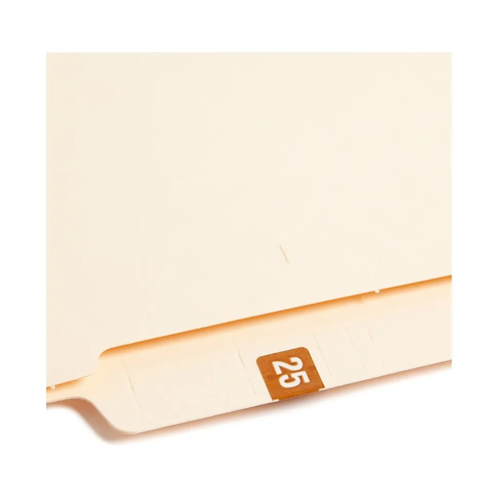 Smead "25" ETS Color-Coded Labels, 1" x 0.5" Brown, 25 Labels/Sheet, 10 Sheets/Pack (67925)