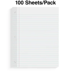 Staples College Ruled Filler Paper, 8.5" x 11", 100 Sheets/Pack, 12 Packs/Carton (TR16183) Best