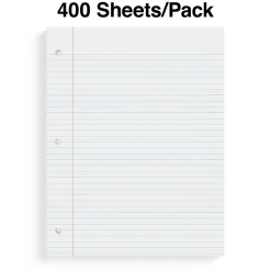 Staples College Ruled Filler Paper, 8.5" x 11", White, 400 Sheets/Pack, 12 Packs/Carton (TR27521) Discount