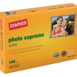 Staples® Staples Ultra Premium Photo Paper, 11.5 mil, 4" x 6", 100 Sheets/Pk