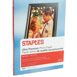 Staples® Ultra Premium Photo Paper, 8.5" x 11", High Gloss, 25/Pack (15005/19890)