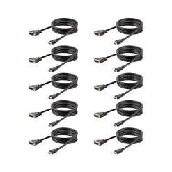 StarTech 6' DVI-D to HDMI Display Cable, Male to Male, Black, 10/Pack (HDMIDVIMM610PK)